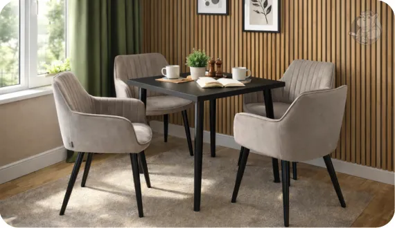 Klasyczne tapicerowane krzesła Karl z podłokietnikami